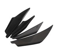 Universal 4 Uds Parachoques Delanteros Juego Alerones Tira Fibra Parachoques Delantero Automático Cuerpo Labio Canards Divisor Kits Ajuste Accesorios(Black)