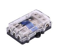 Universal 60A Car Auto Vehicle Stereo Audio Power Fuse Box Holder Block 1 en 3 salidas Portafusibles de alto rendimiento para protección del de audio del automóvil Plástico ABS