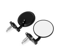 Universal 7/8 Pulgadas 22mm Motocicleta Trasera Bicicleta Espejo Plegable Redondo Motocicleta Barra Extremo Espejos(Negro)