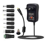 Universal AC to DC Power Adapter HUIOP Adaptador de corriente universal AC a DC 30W con puerto USB 5V 2.1A, ur de alimentación enchufable AC Tensión de salida ajustable 3V a 12V con 8 Adaptat