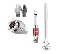 Universal Adjustable Socket Wrench with Adapter,3/8 Inch Hex Wrench Adapter Kit,Multi-Function Universal Sockets Wrenchs Tool,Be Used For Maintenance Socket,Torque Wrenchs & Power Drill (Set1)