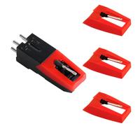 Universal Aguja para Tocadiscos, Cartucho para Tocadiscos con 3 Piezas Aguja de Diamante Reemplazo Cartucho para Tocadiscos Aguja para Tocadiscos para Fonógrafo LP, Victrola, ION, Crosley