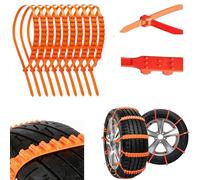 Universal Anti-Skid Snow Tire Chains,Winter Emergency Traction Cables for Cars SUVs Trucks,Portable Reusable Non-Slip Plastic Cable Ties for Muddy Roads and Winter Driving (40)