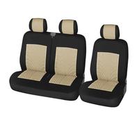 Universal Asiento Coche Compatible Con La Mayoría Coches Camiones Furgonetas Compatible Con Para Transporter Para Master 3 Plazas Asientos De Coche(BEIGE)