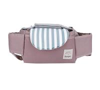 Universal Baby Stroller, Hanging Bag with 2 Cup Holders, Oxford Cloth Material, sturdy and Lightweight, Easy to, for Infant and Mother Outdoor Travel (Mint stripes)