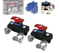 Universal Battery Disconnect & Leak Protector, 12V/24V Car Battery Disconnect Switch, Waterproof Batterys Kill Switch with Solid Copper Terminals, Automatic Circuit Breaker for Car Truck (2B)