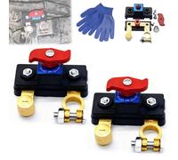 Universal Battery Disconnect & Leak Protector, 12V/24V Car Battery Disconnect Switch, Waterproof Batterys Kill Switch with Solid Copper Terminals, Automatic Circuit Breaker for Car Truck (2A)