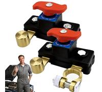 Universal Battery Disconnect & Leak Protector, Car Battery Disconnect Switch 12v/24v Interruptor de Desconexión de Batería, Circuit Breaker Protection, Breaker Isolation Switch (2pcs)