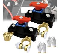 Universal Battery Disconnect & Leak Protector, Car Universal Battery Disconnect Switch 12V/24V, Car battery Isolation Switch Automatic Manual Circuit Breaker Protector, for Car Boat Truck (2PCS)