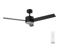 UNIVERSALBLUE Ventilador de Techo Silencioso con Luz | Ventilador Aspas Reversibles Negro Marrón | Motor DC Eficiente | Mando a Distancia Control Remoto