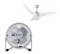 Universal Blue Mistral 3042 Ventilador de Techo con Luz y Mando 60W Blanco + Ventilador USB 1025 Mini Sobremesa 8W Aspas Metálicas 10cm