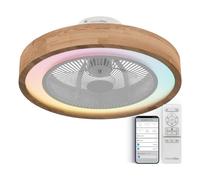 Universal Blue Tramontana 6051WD Ventilador de Techo Box Fan WiFi con Luz y Mando 25W Madera/Blanco