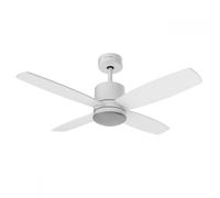 UNIVERSALBLUE | Ventilador de techo con luz LED | Color blanco | Ventilador silencioso con Motor DC | Mando a Distancia | 4 Aspas | Diámetro 132 cm | Temporizador | 6 Velocidades |
