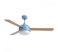 Universal Blue Vento Ventilador de Techo WiFi con Luz LED y Mando Aspas Reversibles 70W Azul/Madera/Blanco