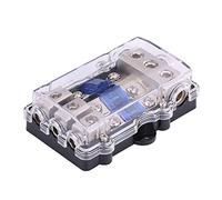 Universal Caja de portafusibles de cuchilla, Surtido de bloques de fusibles de potencia de audio estéreo automotriz DC 12-24V para Auto/Coche/Barco, 1 en 3 salidas
