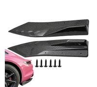 Universal Car Rear Corner Guard Bumper Lip - ABS Black Carbon Fiber 43x8cm Scratch Protection - Rear Splitters Diffuser For Vehicle Body Kit - Resistant