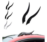 Universal Car Roof Dragon Horns - No-Drill 3D Devil Horn Auto Ornament, All-Weather Waterproof Exterior Decor, Tool-Free Installation for SUV/Sedan/Hatchback (Carbon Fiber Black)