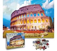 Universal Castle 1000 Piezas Rompecabezas para Adultos Paisaje Panorama Europa Landmark Foto Classic Impossible Puzzle Juguetes (Colosseum, Rome)