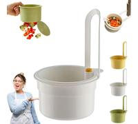 Universal Clip-On Sink Drain Basket - The Multi-Functional Kitchen Strainer, Adjustable Faucet Hanging Food Catcher & Kitchen Sink Basket for Vegetable Washing & Scrap Disposal (White)