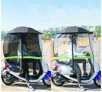 Universal Completamente Cerrado Motocicleta Visera Parasol Tienda Paraguas Parabrisas Toldo Moto Techo Motor Bicicleta Movilidad Scooter Parasol Cubierta para Lluvia,Negro,A