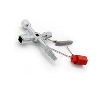 Universal Cross Key, Convenient 4-way Multi-function Key, Silver Control Cabinet Key, Used for Water And Electricity Meters, Gas Meters