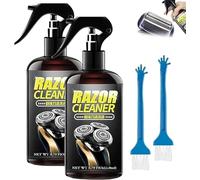 Universal Efficient Electric Razor Cleaner Spray,Electric Shaver Cleaning Solution, Blade Cleaner with Brush, Say Goodbye to Clogged Razors,For Cleaning, Lubricating, and Rust Prevention (2)