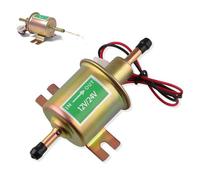 Universal Electric Fuel Pump Kit 12V 24V 8mm Low Pressure 3-6 PSI HEP-02A 6.56 FT 5/16" ID Inline Gas Diesel Fuel Transfer Pump for Carburetor Car Truck Lawn Mower Boats (Gold,12V)