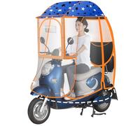 Universal Electric Motorcycle Canopy,Mobility Scooter Rain Cover Canopy -with Reflective Strips And Pockets, Fully Enclosed Waterproof Umbrella