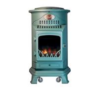 UNIVERSAL - Estufa de gas Provence 3,4 KW Verde Efecto estufa de leña Hierro fundido genuino Calefacción auxiliar