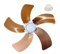 Universal Fan Blade Replacement - 14 16 18 Inch Aluminum 5 Leaf Fans Propeller | 350 400 450mm Table Floor Wall Fan Compatible Cooling Part With Nut Cover | High Efficiency Airflow Household Fans