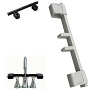 Universal Faucet Handle Lock for Double Sinks,Adjustable Faucet Dual Handle Locks with Central Pipe Fixation,Child & Pet Proof Faucets Guard for Kitchen, Bathroom (White)