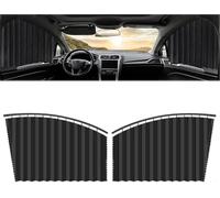 Universal Fit Magnetic Car Side Window Privacy Sunshades, Summer Glare Protection Curtains, Slidable Side Window Sun Shades, for Sleeping Camping Working Resting (Front window-A)