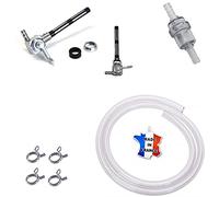 UNIVERSAL : GRIFO DE COMBUSTIBLE M10x1 + MANGUERA + ABRAZADERA TUBO GASOLINA MOTO MOTOCICLETA VESPA PIAGGIO PEUGEOT 103 MBK 51 ZUNDAPP HERCULES ON OFF INTERRUPTOR FUEL VINTAGE Válvula DE GAS DEPOSITO