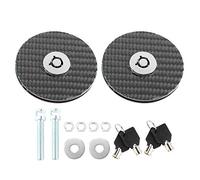 Universal Hood Lock Kit | Carbon Fiber Style Push Button with 2 Keys | Car Hood Pins for Enhanced Security / Theft Deterrent | High - Strength Aluminum Alloy, 6.5cm Diameter