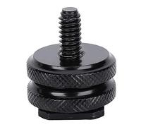 Universal Hot Shoe Adapter Mount | 1 / 4 & 3 / 8 Inch Tripod Screw to Flash Mount for Camera / Camcorder / PTZ Camera | 18mm x 18mm Standard Shoe Size