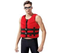 Universal Kayak Vest for Adults Men Women, Adjustable Buoyancy Aid Vest for Water Sports Including Kayaking, Canoeing, Snorkeling, Fishing, Surfing, Sailing, Swimming, Drifting(Red,3XL)
