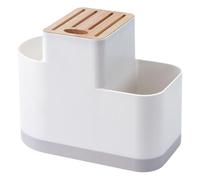 Universal Kitchen Knife Holder - 22cm Storage Stand | PP & Wood Knife Block With Chopsticks Rack And Drain Tray, Multi-Slot Kitchen Utensil Organizer For Scissors Spoons Knives And Cleavers
