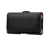 Universal Leather Case Mens Waist Pack Belt Clip Bag for 3.5-6.3" Mobile Phone Pouch Holster para Móviles y Smartphones(Black A,(M) 4.5-5.1 Inch)