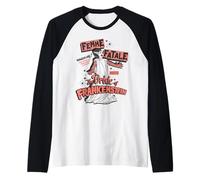 Universal Monsters Bride Retro Goth Femme Fatale Camiseta Manga Raglan