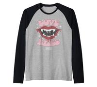 Universal Monsters Dracula Love Bites Retro Goth Camiseta Manga Raglan