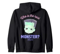 Universal Monsters Frankenstein Anime Who’s The Real Monster Sudadera con Capucha