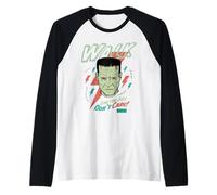 Universal Monsters Frankenstein Don’t Care Retro Goth Camiseta Manga Raglan