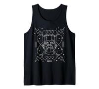 Universal Monsters Frankenstein Retro Goth Line Art Camiseta sin Mangas