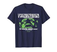 Universal Monsters Frankenstein The Original Horror Show Camiseta, Hombre, Azul Marino, S
