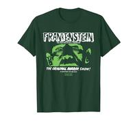Universal Monsters Frankenstein The Original Horror Show Camiseta, Hombre, Verde Bosque, M
