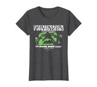 Universal Monsters Frankenstein The Original Horror Show Camiseta, Mujer, Jaspeado Oscuro, S