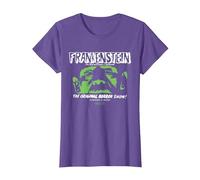 Universal Monsters Frankenstein The Original Horror Show Camiseta, Mujer, Morado Jaspeado, M