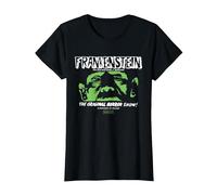 Universal Monsters Frankenstein The Original Horror Show Camiseta, Mujer, Negro, M