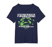 Universal Monsters Frankenstein The Original Horror Show Camiseta, Mujer Tallas Grandes, Azul Marino, 6XL Grande