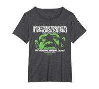 Universal Monsters Frankenstein The Original Horror Show Camiseta, Mujer Tallas Grandes, Jaspeado Oscuro, 3XL Grande